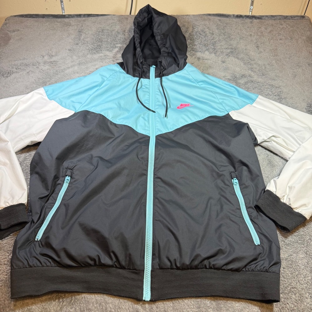 Nike Windrunner Windbreaker Jacket Black Blue‎ White XL 727324-015
